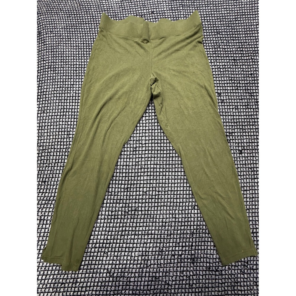 Utopia by HUE Leggings Womens 2X Green Cotton Blend Stretch Casual